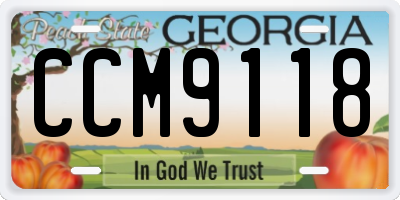 GA license plate CCM9118