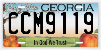GA license plate CCM9119
