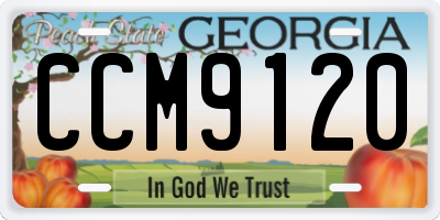 GA license plate CCM9120