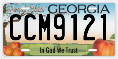 GA license plate CCM9121
