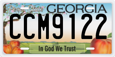 GA license plate CCM9122