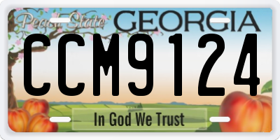GA license plate CCM9124