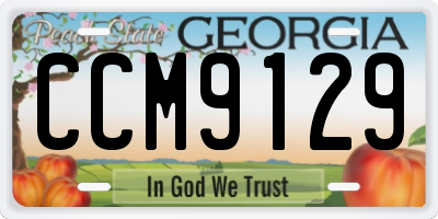GA license plate CCM9129