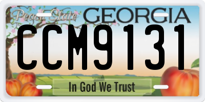 GA license plate CCM9131
