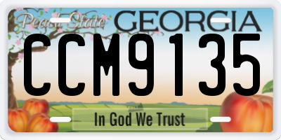 GA license plate CCM9135