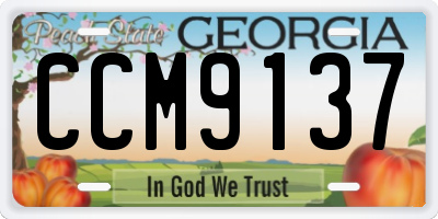 GA license plate CCM9137