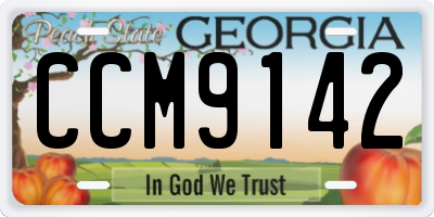 GA license plate CCM9142