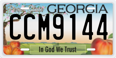 GA license plate CCM9144
