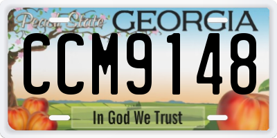 GA license plate CCM9148