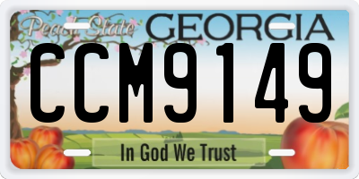 GA license plate CCM9149