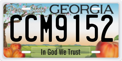 GA license plate CCM9152