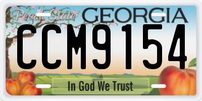 GA license plate CCM9154
