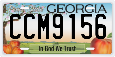 GA license plate CCM9156