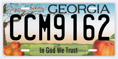 GA license plate CCM9162