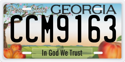GA license plate CCM9163