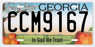 GA license plate CCM9167