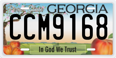 GA license plate CCM9168