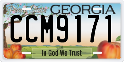GA license plate CCM9171