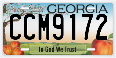 GA license plate CCM9172