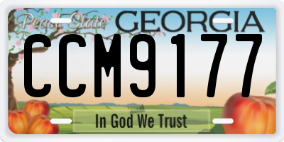 GA license plate CCM9177