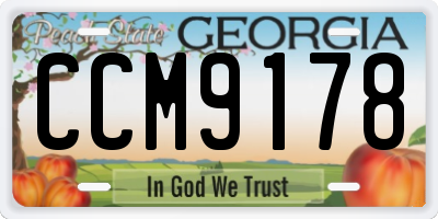 GA license plate CCM9178