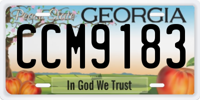 GA license plate CCM9183