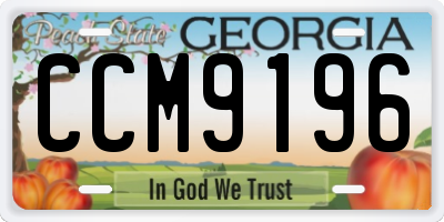 GA license plate CCM9196