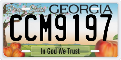 GA license plate CCM9197