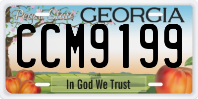 GA license plate CCM9199