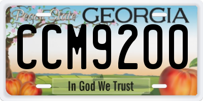 GA license plate CCM9200