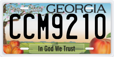 GA license plate CCM9210