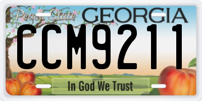 GA license plate CCM9211