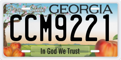 GA license plate CCM9221