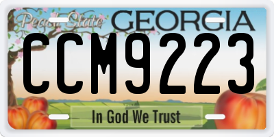 GA license plate CCM9223