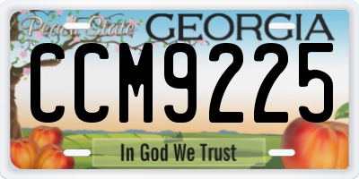 GA license plate CCM9225
