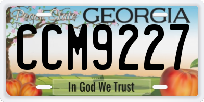 GA license plate CCM9227