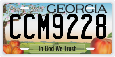 GA license plate CCM9228
