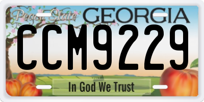 GA license plate CCM9229