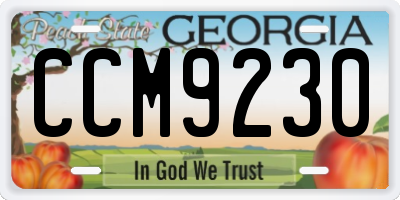 GA license plate CCM9230
