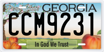 GA license plate CCM9231