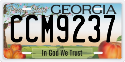 GA license plate CCM9237