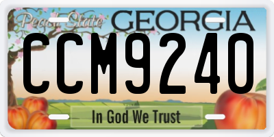 GA license plate CCM9240
