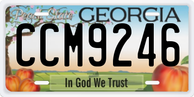 GA license plate CCM9246