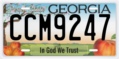 GA license plate CCM9247