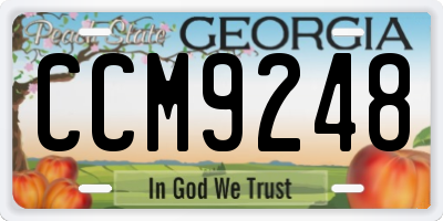 GA license plate CCM9248