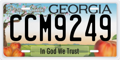 GA license plate CCM9249