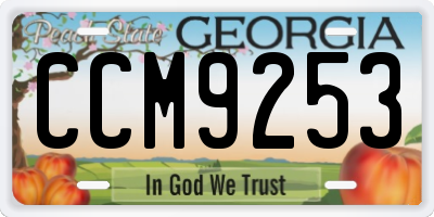 GA license plate CCM9253