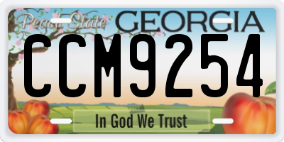 GA license plate CCM9254