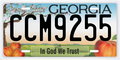 GA license plate CCM9255