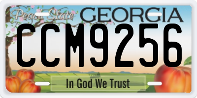 GA license plate CCM9256
